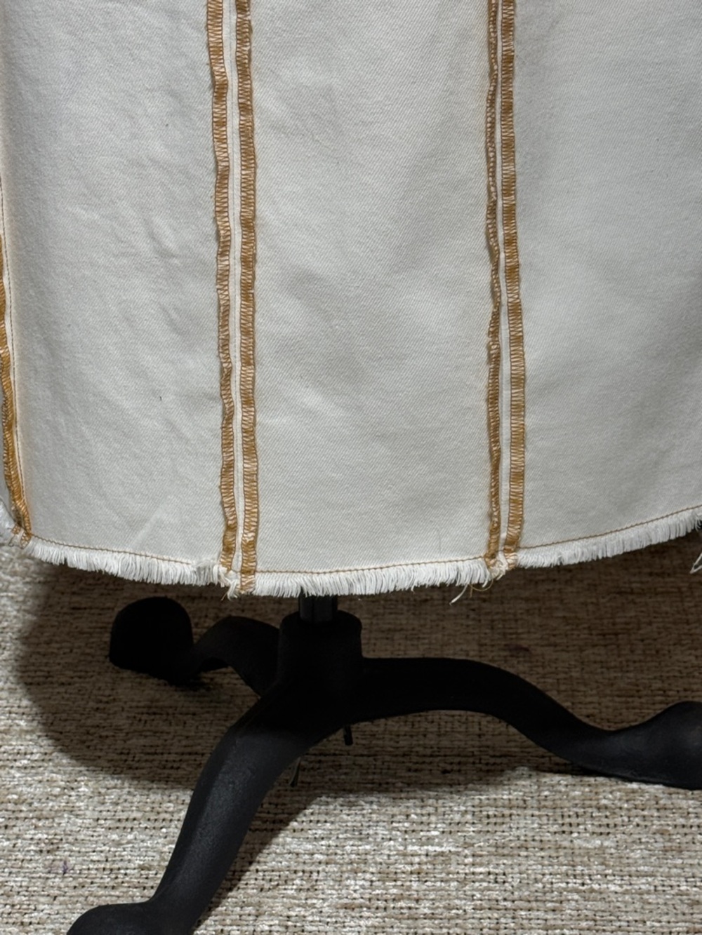 Moon River Neutral Cream Midi Skirt - Picture 5 of 9